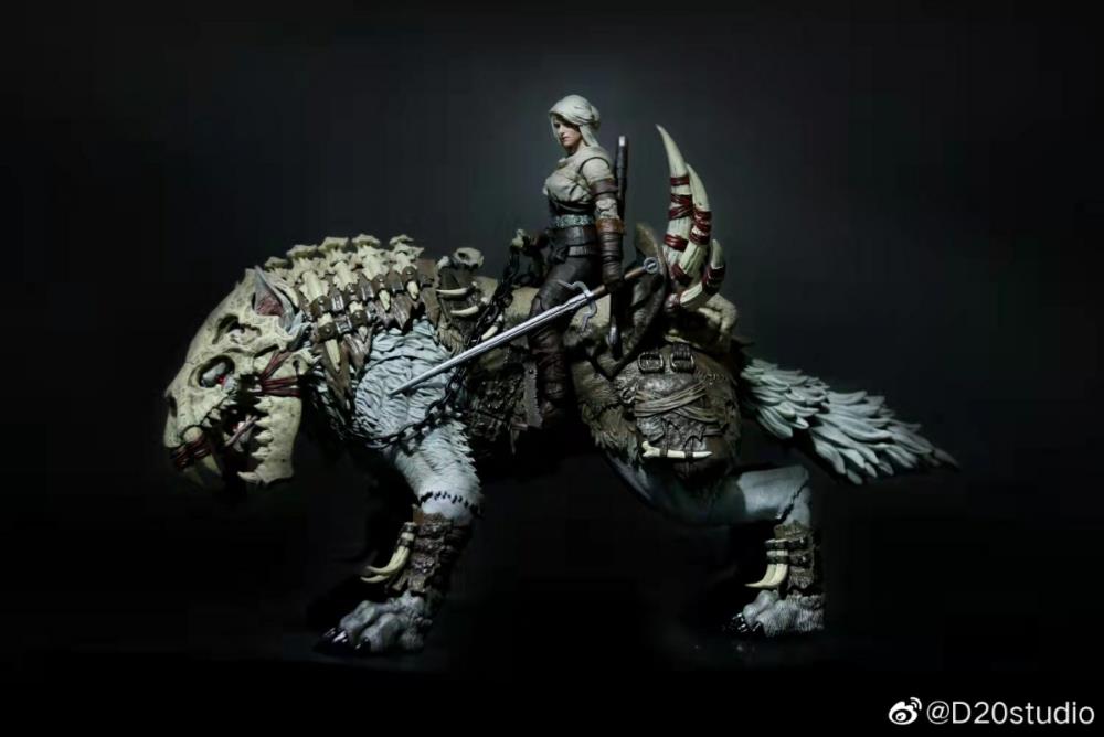 White Bone Wolf (White) 1/12 Scale Figure by D20STUDIO
