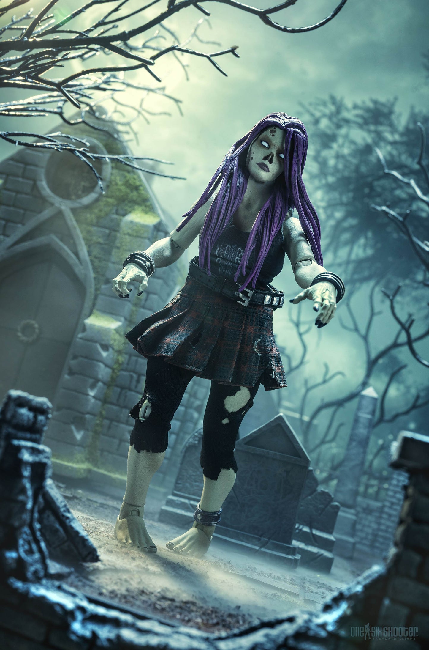 Graveyard Zombies Rocker Zombie Figure (Female) PREORDER